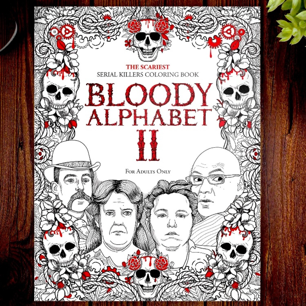 Bloody Alphabet Serial Killer Adult Coloring Book